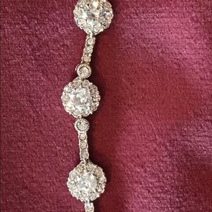 Zales Sterling Silver and White Sapphire Bracelet